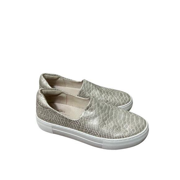 J/Slides Gold Snake Skin Slip On Sneakers Sz 7.5 - Picture 1 of 5